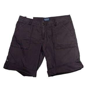 Polo Jeans Co Ralph Lauren Womens 12 Bark Brown Mid Rise 9.5" Roll-Up Shorts NWT